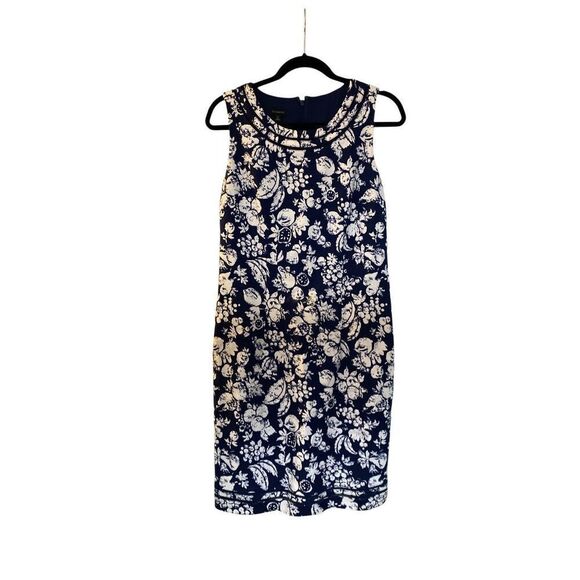 Talbots women’s navy blue and white mixed fruit print sheets dress size 4 - Picture 2 of 5